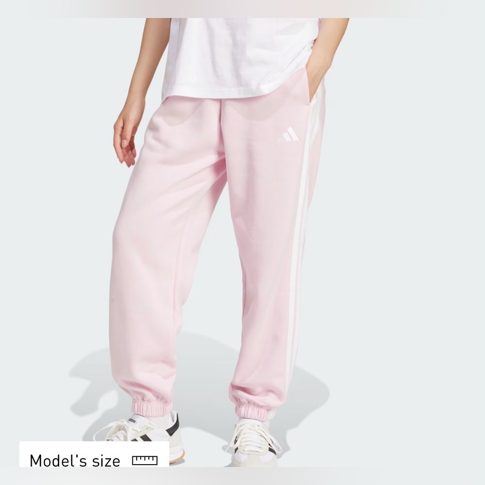 Adidas Essentials 3-Stripes Fleece Loose-Fit Jogger Pants NWT
